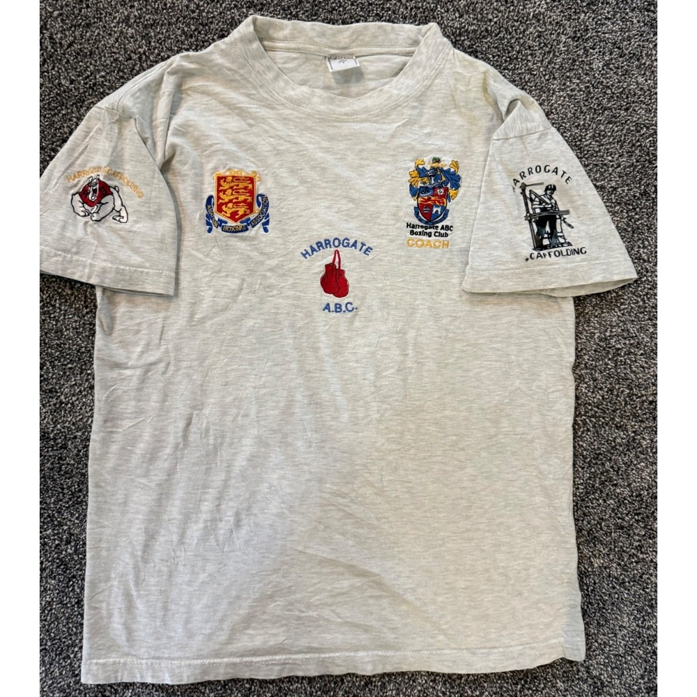 Harrogate ABC Boxing Club T-Shirt Mens M Gray Coach Amateur Boxing Assoc